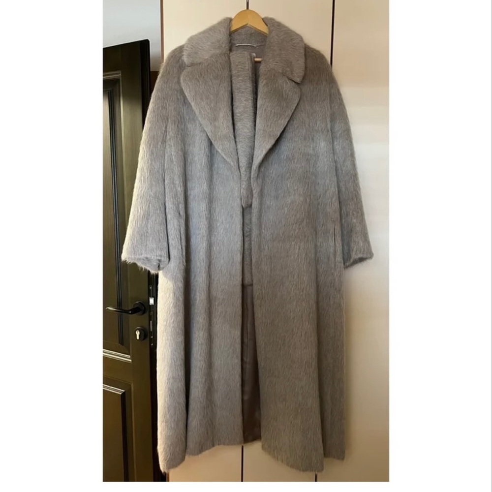 Max mara mohair/alpaca long coat with belt - Picture 4 of 7